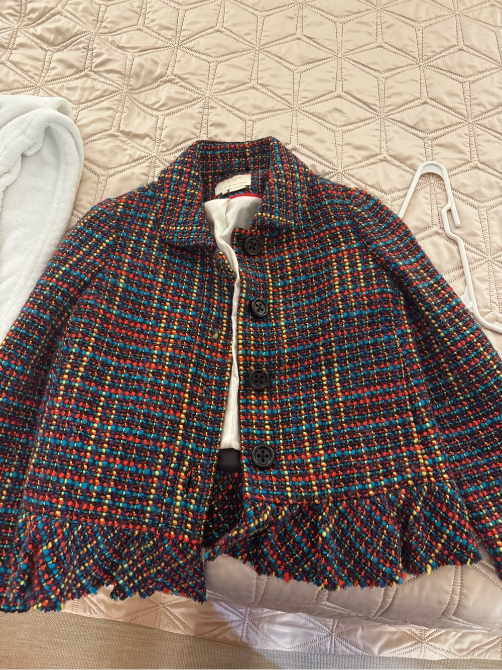 kate spade Multicolor Tweed Peplum Button Jacket